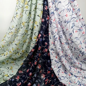 Fancy dress chiffon fabric flower printed material soft breathable scarf DIY craft fabric 
Fancy dress chiffon fabric flower printed material soft breathable scarf DIY craft fabric