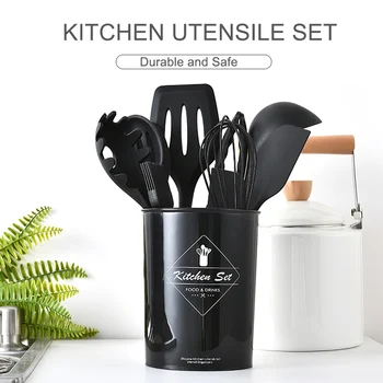 Kitchen Utensils Set 10Pcs Silicone Non-stick Barreled Cooking Utensil All Over Silica Gel Utensil with Gift S Shaped Hooks
Kitchen Utensils Set 10Pcs Silicone Non-stick Barreled Cooking Utensil All Over Silica Gel Utensil with Gift S Shaped Hooks