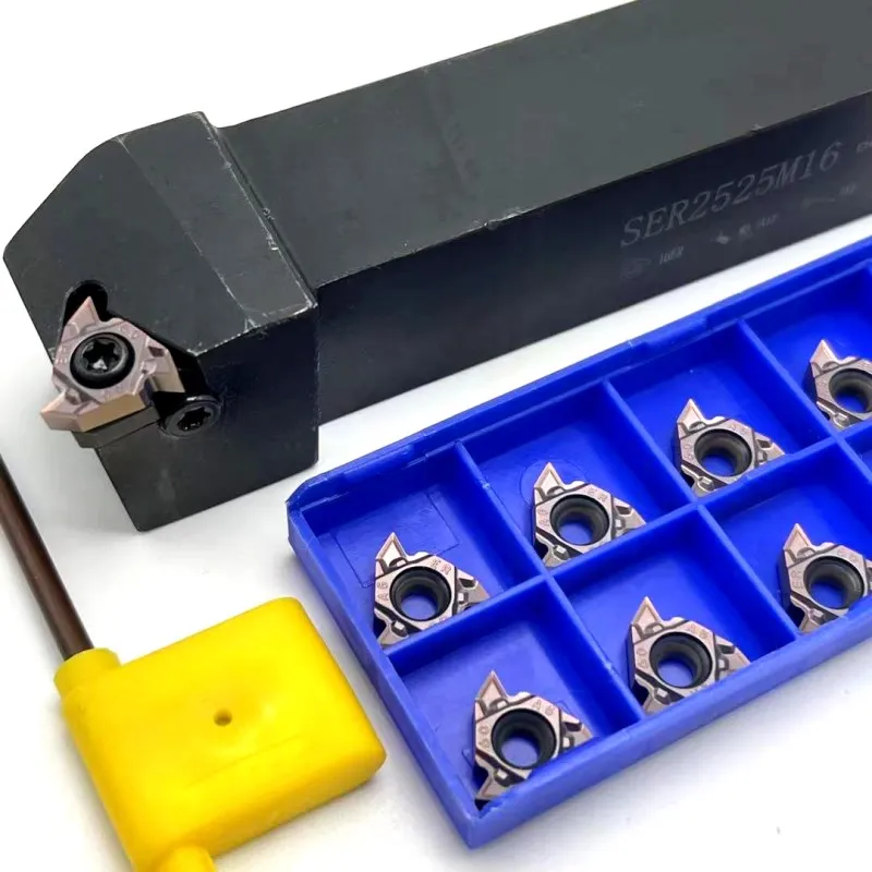 SER1212H16 SER1616H16 SER2020K16 SER2525M16 external thread turning tool holder Used forcarbide insert 16ER AG60 Threaded insert
SER1212H16 SER1616H16 SER2020K16 SER2525M16 external thread turning tool holder Used forcarbide insert 16ER AG60 Threaded insert