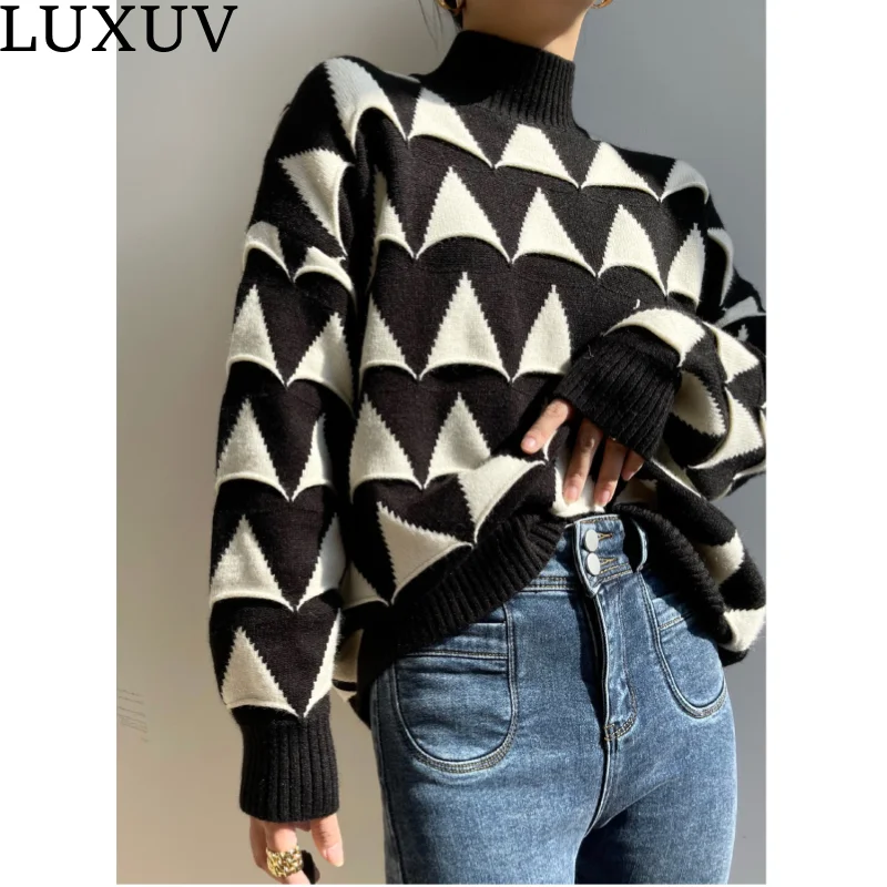 LUXUV Women's Sweaters With Throat Design Fashion Jacket Knitted Pull Cardigans Sweatshirt Office Ladies Jersey Wool Clothes
LUXUV Women's Sweaters With Throat Design Fashion Jacket Knitted Pull Cardigans Sweatshirt Office Ladies Jersey Wool Clothes