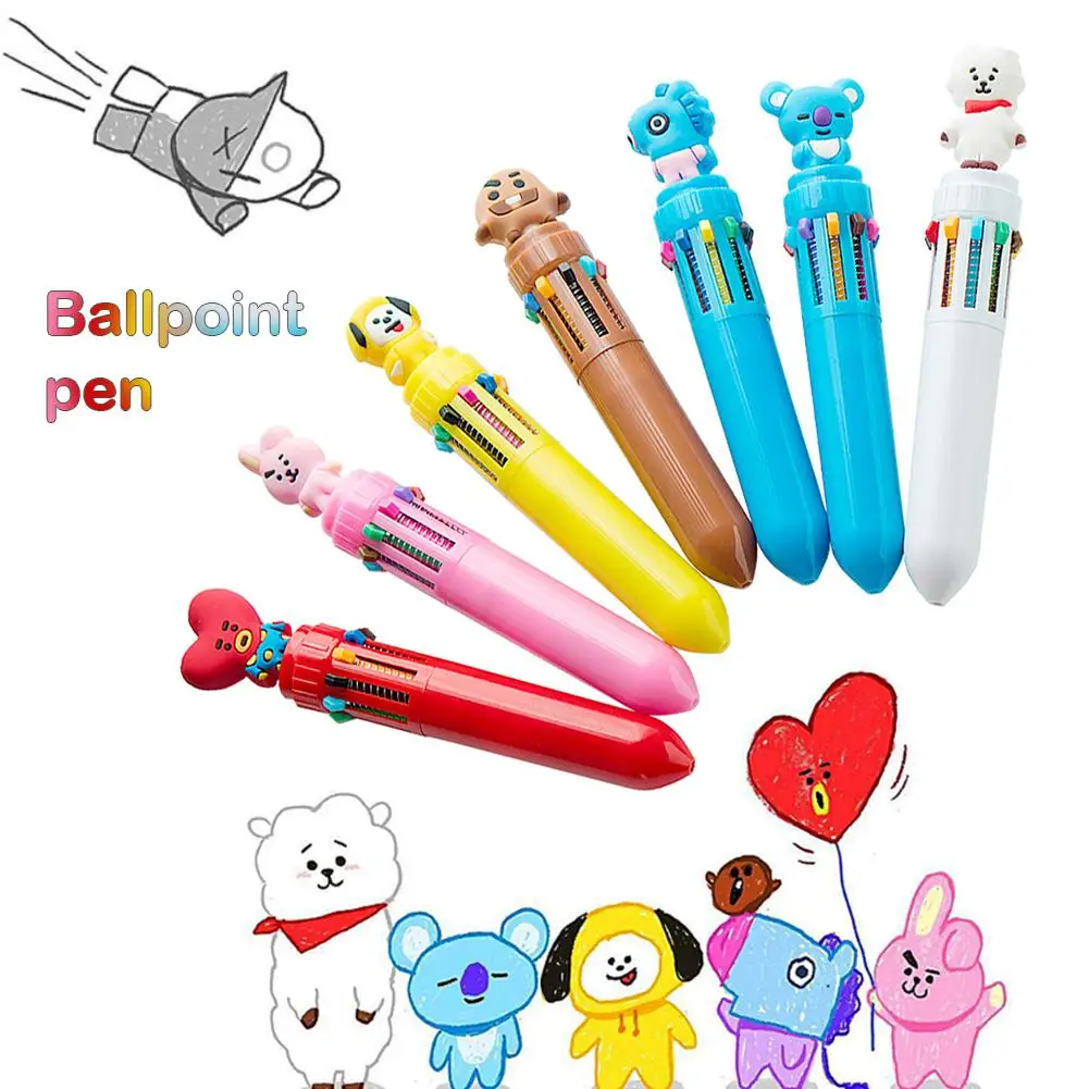 New Cartoon Cute 10-Color Pressing Ballpoint Pen Student Marker Pens High Quality Cute Pen For Children Kids
New Cartoon Cute 10-Color Pressing Ballpoint Pen Student Marker Pens High Quality Cute Pen For Children Kids
