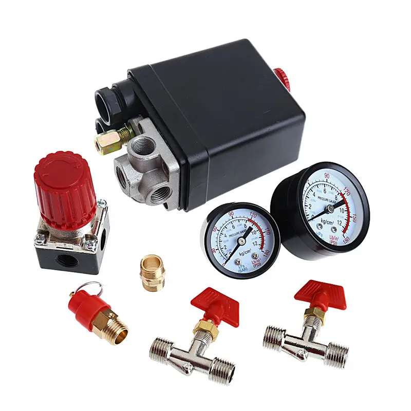 90-120PSI Air Compressor Pressure Switch Control Valve Manifold Regulator Gauges Home Graden Tool Parts
90-120PSI Air Compressor Pressure Switch Control Valve Manifold Regulator Gauges Home Graden Tool Parts