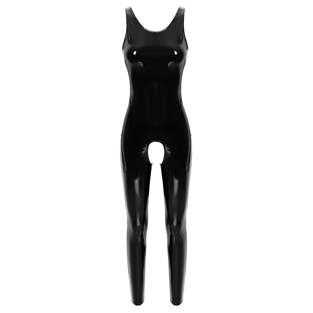 

Wetlook PVC Catsuit Zipper Open Crotch Bodysuit Shiny Bodystocking Sexy Hot Erotic Pole Dance Clubwear Babydoll One Piece Wear