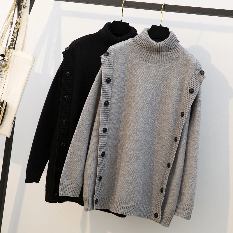 Fake Two Loose Knitted Jackets With Large Size, Fat Mm Winter Dress, Korean Version, High Collar Pullover And Sweater
Fake Two Loose Knitted Jackets With Large Size, Fat Mm Winter Dress, Korean Version, High Collar Pullover And Sweater