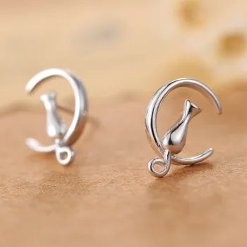 Real 100% 925 Sterling Silver moon cat Stud Earrings for Women Girls Fashion sterling-silver-jewelry brincos brinco
Real 100% 925 Sterling Silver moon cat Stud Earrings for Women Girls Fashion sterling-silver-jewelry brincos brinco