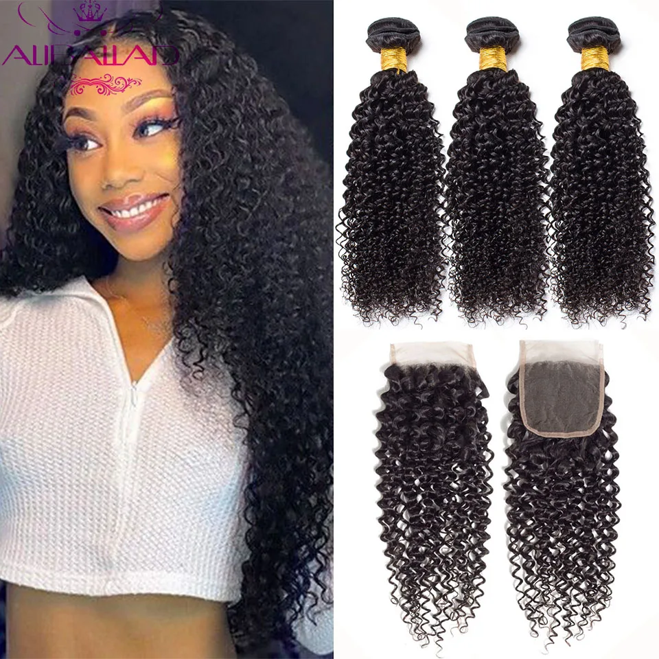 Aliballad Kinky Curly Bundles With Closure 3/4 Bundles Curly Human Hair With 4x4 Closure Brazilian Remy Hair Weave Extensions
Aliballad Kinky Curly Bundles With Closure 3/4 Bundles Curly Human Hair With 4x4 Closure Brazilian Remy Hair Weave Extensions