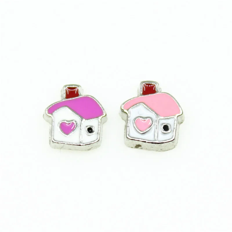 

Small Wholesale 20pcs/lot House Home Floating Charms Living Glass Memory Lockets Floating Charms DIY Jewelry Accessory