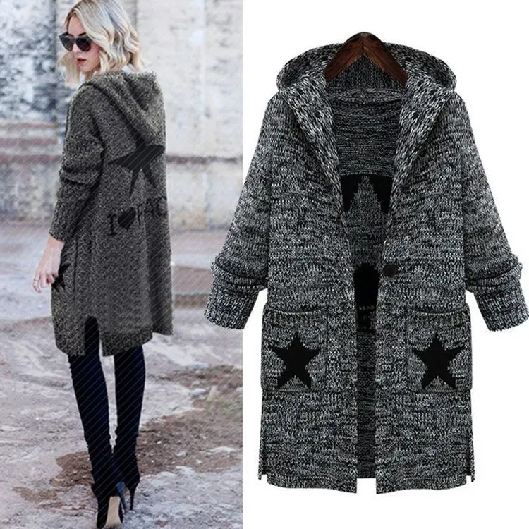 Autumn Winter Long Sleeve Knitted Cardigan Woman Soft Knitted Sweater Pocket Design Cardigan Woman Jumper Long Coat
Autumn Winter Long Sleeve Knitted Cardigan Woman Soft Knitted Sweater Pocket Design Cardigan Woman Jumper Long Coat