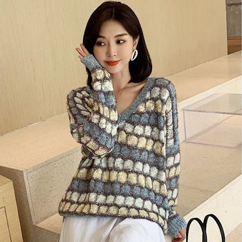 Glitter Loose Plaid Oversized Sweater Women’s Autumn Winter New Pink Blue Pullover Long Batwing Sleeve Sweet Sequined Sweaters
Glitter Loose Plaid Oversized Sweater Women’s Autumn Winter New Pink Blue Pullover Long Batwing Sleeve Sweet Sequined Sweaters