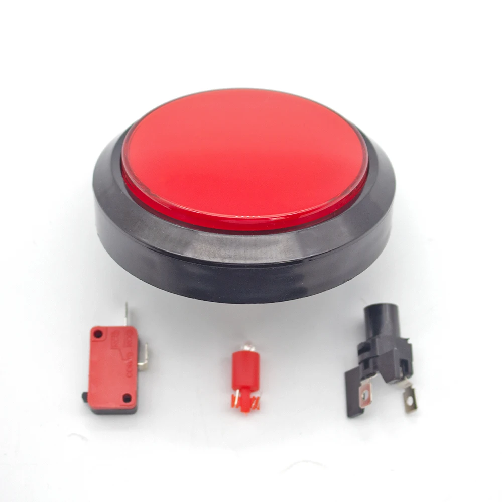 5 PCS/ lot 100mm Big Flat Straight Type Super 12V LED Illuminated Push Buttons Switch For Arcade Machine Video Games Parts | Спорт и