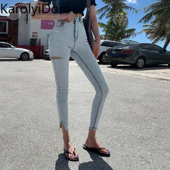 Women's jeans high waist 2020 summer Korean version of the new side hole high waist elastic split feet jeans pencil pants women
Women's jeans high waist 2020 summer Korean version of the new side hole high waist elastic split feet jeans pencil pants women