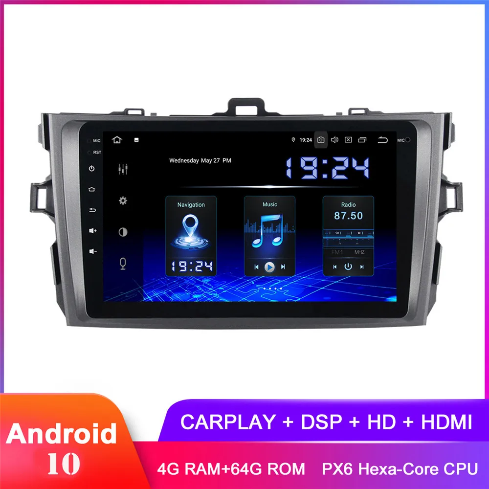 Автомобильное стерео устройство 8 дюймов IPS дисплей Android 10 для Corolla 2009 2010 2011 2012 2013