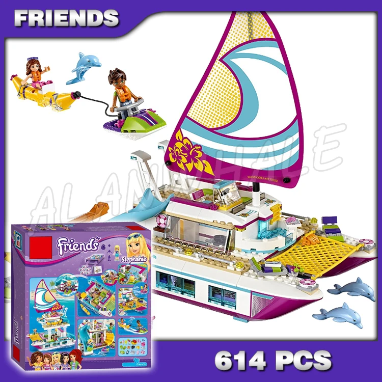 Фото 614pcs Friends Sunshine Catamaran Yacht Sea Ship Boat 10760 Model Building Blocks Little Girls Toys Bricks Compatible with | Игрушки и