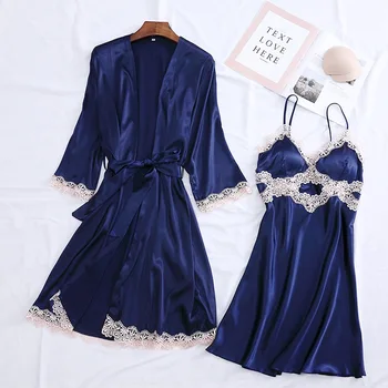 Sexy Women Rayon Night Robe Strap Top Pajamas Summer Two Piece Sleepwear Sets Casual Home Wear Nightwear Sleep Kimono Bath Gown
Sexy Women Rayon Night Robe Strap Top Pajamas Summer Two Piece Sleepwear Sets Casual Home Wear Nightwear Sleep Kimono Bath Gown