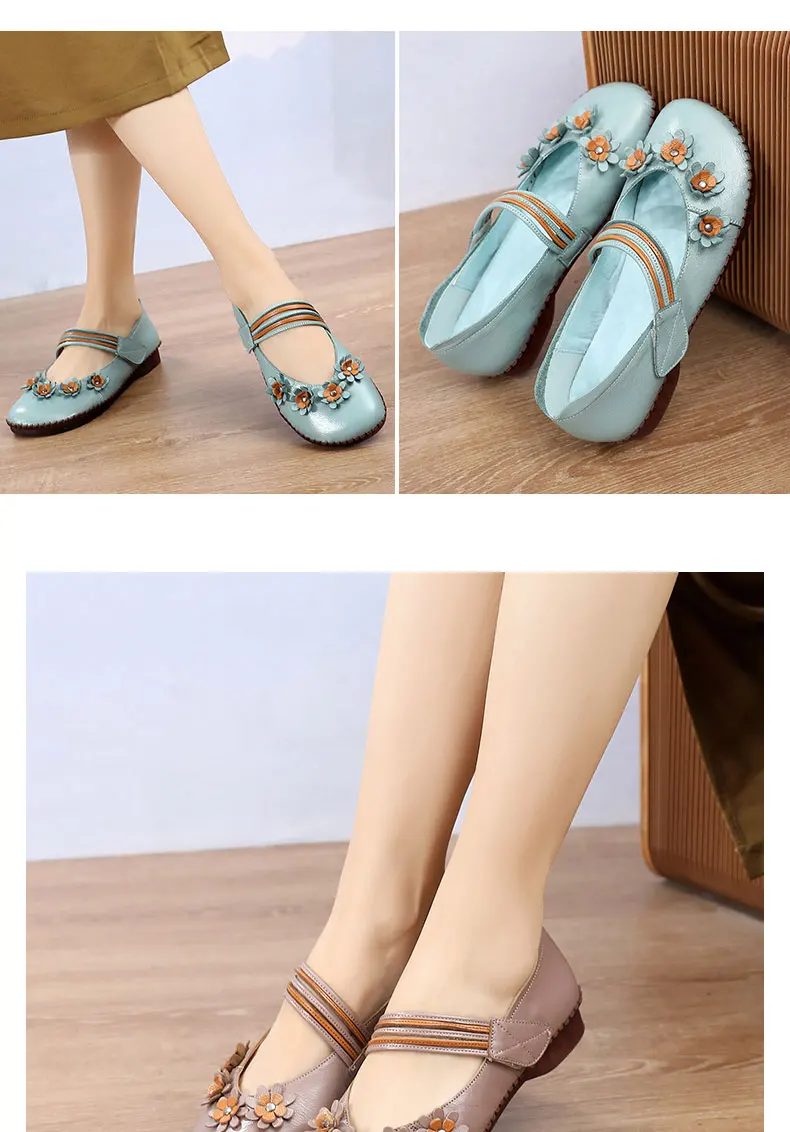 MUYANG Women Flats 2020 Mary Janes Handmade Genuine Leather Flower Flat Shoes Woman Soft comfortable Elegant Loafers Shoes MUYANG Women Flats 2020 Mary Janes Handmade Genuine Leather Flower Flat Shoes Woman Soft comfortable Elegant Loafers Shoes