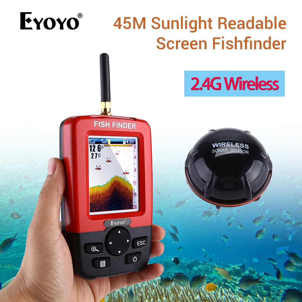 Eyoyo JX02 2.8" Portable Depth Fish Finder 100M Wireless Sonar Sensor Echo Sounder Fishfinder fish radar ecosondeur balik bulucu
Eyoyo JX02 2.8" Portable Depth Fish Finder 100M Wireless Sonar Sensor Echo Sounder Fishfinder fish radar ecosondeur balik bulucu