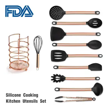 11PCs Copper Plated Handle Silicone Nonstick Cooking Shovel Spoon Kitchen Tool Set Silicone Cooking Kitchen Utensils Set #D0
11PCs Copper Plated Handle Silicone Nonstick Cooking Shovel Spoon Kitchen Tool Set Silicone Cooking Kitchen Utensils Set #D0