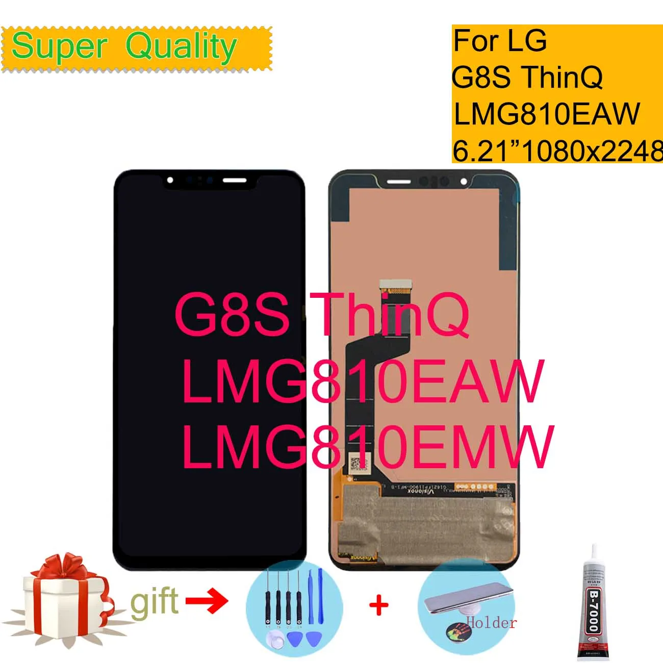 Original 621" For LG G8S THINQ LCD Display Monitor Touch Screen Digitizer LMG810EAW LMG810EMW LCD Assembly Complete Replacement
Original 621" For LG G8S THINQ LCD Display Monitor Touch Screen Digitizer LMG810EAW LMG810EMW LCD Assembly Complete Replacement