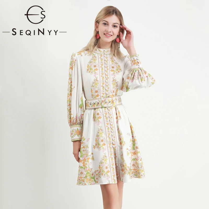 SEQINYY Bohemia Dress 2020 Summer Spring New Fashion Design Women Long Sleeve Vintage Flowers Loose Mini Dress Belt
SEQINYY Bohemia Dress 2020 Summer Spring New Fashion Design Women Long Sleeve Vintage Flowers Loose Mini Dress Belt