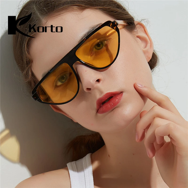 Тренд 2019 плоские желтые Солнцезащитные очки женские кошачий глаз тени для женщин