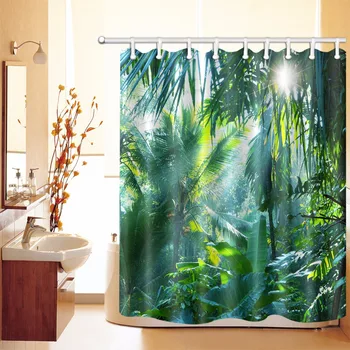 Green Banana Leaves Shower Curtain Tropical Jungle Plant Bathroom For Polyester Fabric Waterproof Nature Bathtub Decor Washable 
Green Banana Leaves Shower Curtain Tropical Jungle Plant Bathroom For Polyester Fabric Waterproof Nature Bathtub Decor Washable