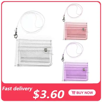 Clear Jelly Wallet PVC ID Card New Fashion Holder Colorful With Lanyard Money Wallets Female Small Girl Kids Pouch Transparent 
Clear Jelly Wallet PVC ID Card New Fashion Holder Colorful With Lanyard Money Wallets Female Small Girl Kids Pouch Transparent