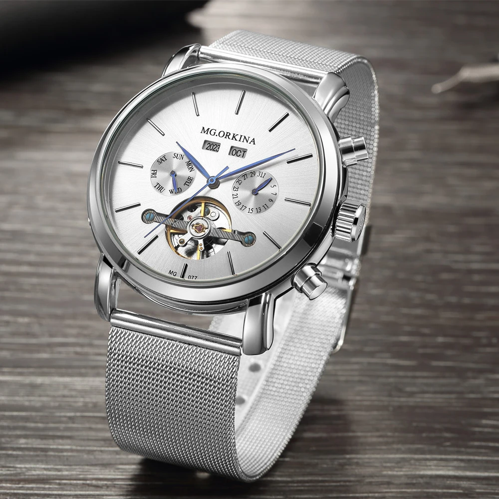 Top Brand Men Watches Orkina Luxury Automatic Mechanical Tourbillon Watches Men Mechanical Watches Stainless Steel Men's Watches
Top Brand Men Watches Orkina Luxury Automatic Mechanical Tourbillon Watches Men Mechanical Watches Stainless Steel Men's Watches