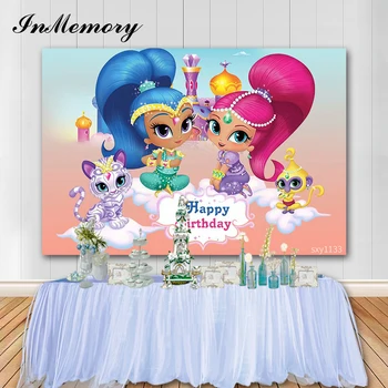 InMemory Cartoon Shimmer and Shine Backdrop For Photographic Girls Customized 1st Birthday Party Backgrounds For Photo Studio
InMemory Cartoon Shimmer and Shine Backdrop For Photographic Girls Customized 1st Birthday Party Backgrounds For Photo Studio