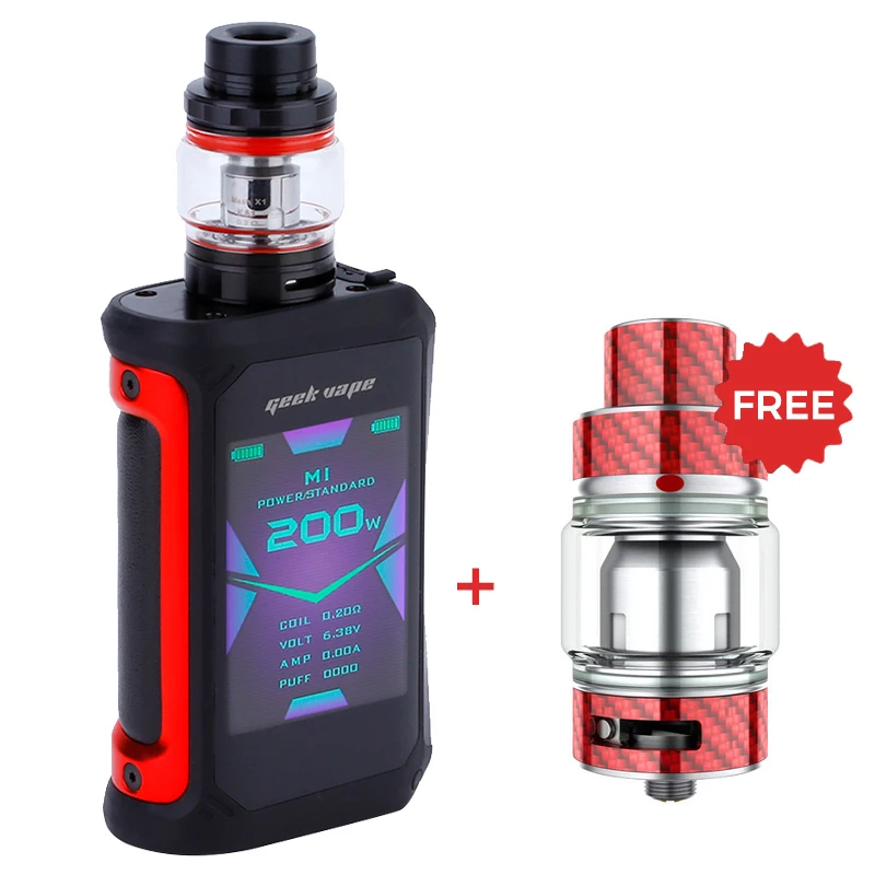 Free Gift!! Geekvape Aegis X 200W TC Vape Kit 5.5ml Zeus Tank by 2*18650 Batteries Box Mod kit electronic cigarette
Free Gift!! Geekvape Aegis X 200W TC Vape Kit 5.5ml Zeus Tank by 2*18650 Batteries Box Mod kit electronic cigarette