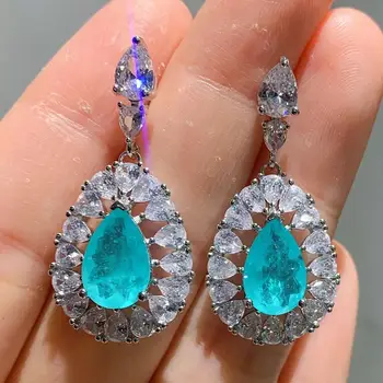 PARAIBA TOURMALINE EMERALD GEMSTONE WATER DROP EARRINGS STERLING SILVER 925 JEWELRY FINE JEWELRY WEDDING GIFT FOR WOMEN
PARAIBA TOURMALINE EMERALD GEMSTONE WATER DROP EARRINGS STERLING SILVER 925 JEWELRY FINE JEWELRY WEDDING GIFT FOR WOMEN