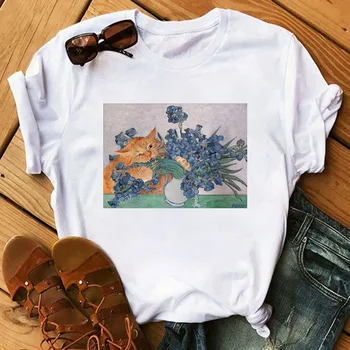 FIXSYS Kawaii Women T Shirt Art Oil Painting Cat Print Cute Female T-shirt Casual Harajuku Tshirt Funny Ulzzang Grunge Clothes 
FIXSYS Kawaii Women T Shirt Art Oil Painting Cat Print Cute Female T-shirt Casual Harajuku Tshirt Funny Ulzzang Grunge Clothes