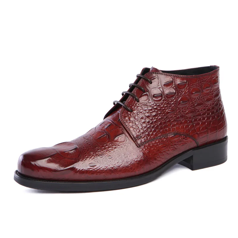New Men Boots Crocodile Pattern Cowhide Boots Bota Masculina Style Cowhide Black Brown Work Shoes 44 Size
New Men Boots Crocodile Pattern Cowhide Boots Bota Masculina Style Cowhide Black Brown Work Shoes 44 Size