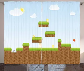 Nursery Curtains Digital Cartoon Pixel Landscape Retro Arcade Gaming Theme Climb Run Living Room Bedroom Window Drapes Green
Nursery Curtains Digital Cartoon Pixel Landscape Retro Arcade Gaming Theme Climb Run Living Room Bedroom Window Drapes Green