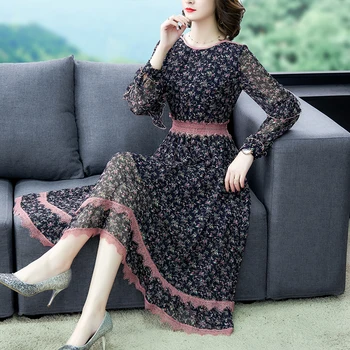 COIGARSAM Print Patchwork Chiffon Lace Full Sleeve Women dress New Spring High Waist Dresses Design And Color 9355
COIGARSAM Print Patchwork Chiffon Lace Full Sleeve Women dress New Spring High Waist Dresses Design And Color 9355