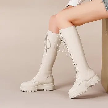 2020 Winter Women Genuine Leather Knee High Boots Party Night Club Shoes Woman Classic Cross Tied Long Riding Boots
2020 Winter Women Genuine Leather Knee High Boots Party Night Club Shoes Woman Classic Cross Tied Long Riding Boots