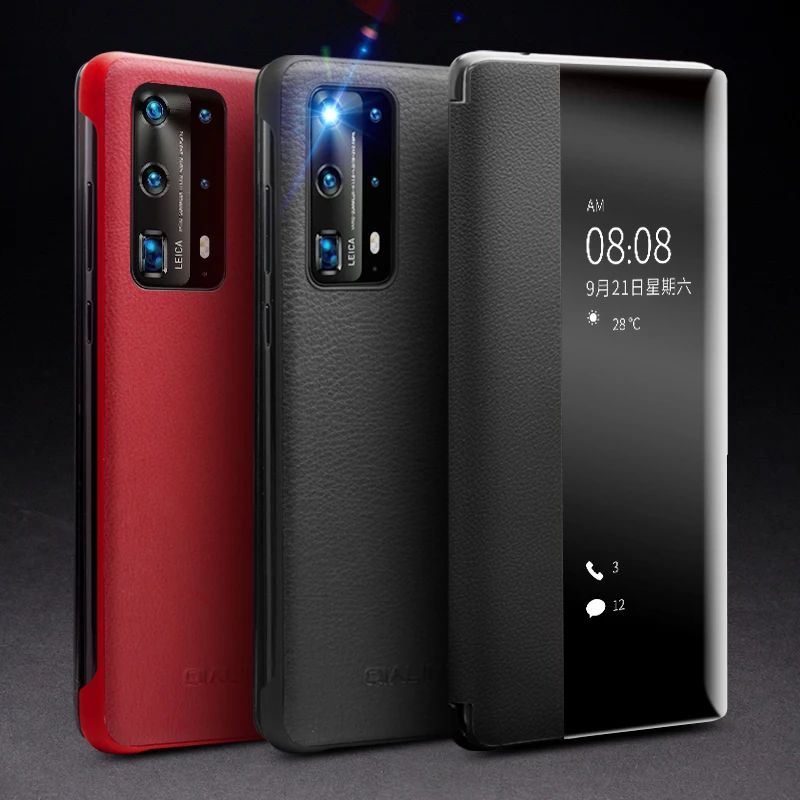 Fashion Smart View Case For Huawei P40 Pro Plus Case Handmade Luxury Flip Genunie Leather Case For Huawei P40 Pro+ P40 Cover
Fashion Smart View Case For Huawei P40 Pro Plus Case Handmade Luxury Flip Genunie Leather Case For Huawei P40 Pro+ P40 Cover