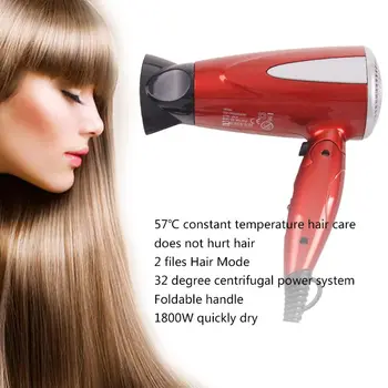 Professional Foldable Hair Blow Dryer 1800W Heat Blower Dryer Hot Cold Wind Salon EU Plug 
Professional Foldable Hair Blow Dryer 1800W Heat Blower Dryer Hot Cold Wind Salon EU Plug