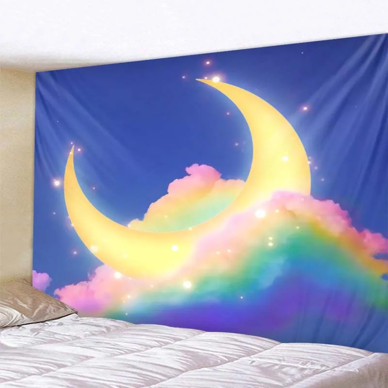 Cartoon moon starry sky tapestry cloud wall hanging bohemian children's room background wall decoration kawaii room decoration
Cartoon moon starry sky tapestry cloud wall hanging bohemian children's room background wall decoration kawaii room decoration