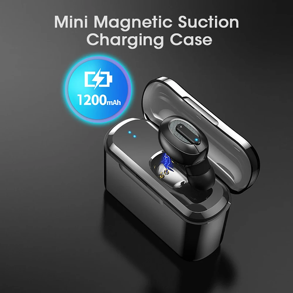 1Pc Wireless Monaural Earphone Bluetooth V5.0 Mini In-Ear Earbud Stereo Earphone with 1200mAh Charging Case for All Smartphone
1Pc Wireless Monaural Earphone Bluetooth V5.0 Mini In-Ear Earbud Stereo Earphone with 1200mAh Charging Case for All Smartphone