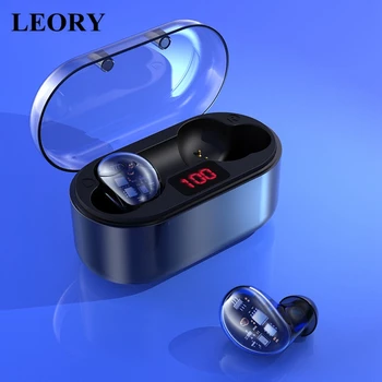 LEORY TWS Wireless bluetooth 5.0 Earphone Wireless HiFi Stereo Earbuds Auto Pairing IPX5 Waterproof Sport Headset with Mic