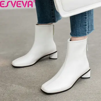 ESVEVA 2020 Cow Leather Flock Retro Square Toe Ankle Boots Autumn Winter Square High Heel Zipper Elegant Women Shoes Size 34-39
ESVEVA 2020 Cow Leather Flock Retro Square Toe Ankle Boots Autumn Winter Square High Heel Zipper Elegant Women Shoes Size 34-39