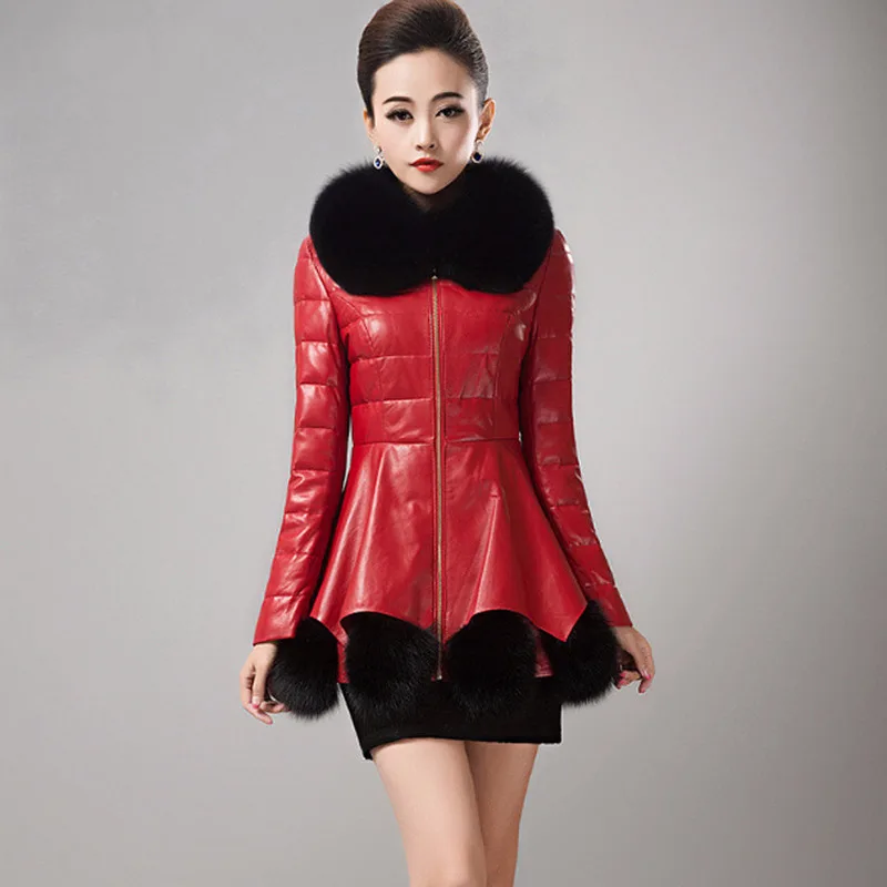 Women's Red Faux Leather Jacket Down Cotton Parka Winter Coat Female Slim Fashion Korean Chaqueta Mujer Cuero KJ536
Women's Red Faux Leather Jacket Down Cotton Parka Winter Coat Female Slim Fashion Korean Chaqueta Mujer Cuero KJ536