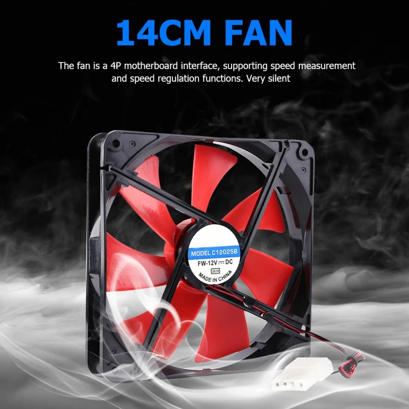 12V 4 Pin 140mm DC Silent CPU Cooling Fan High Airflow 2300RPM Speed Adjustable Computer Cooler Quiet for PC Chassis Radiating
12V 4 Pin 140mm DC Silent CPU Cooling Fan High Airflow 2300RPM Speed Adjustable Computer Cooler Quiet for PC Chassis Radiating