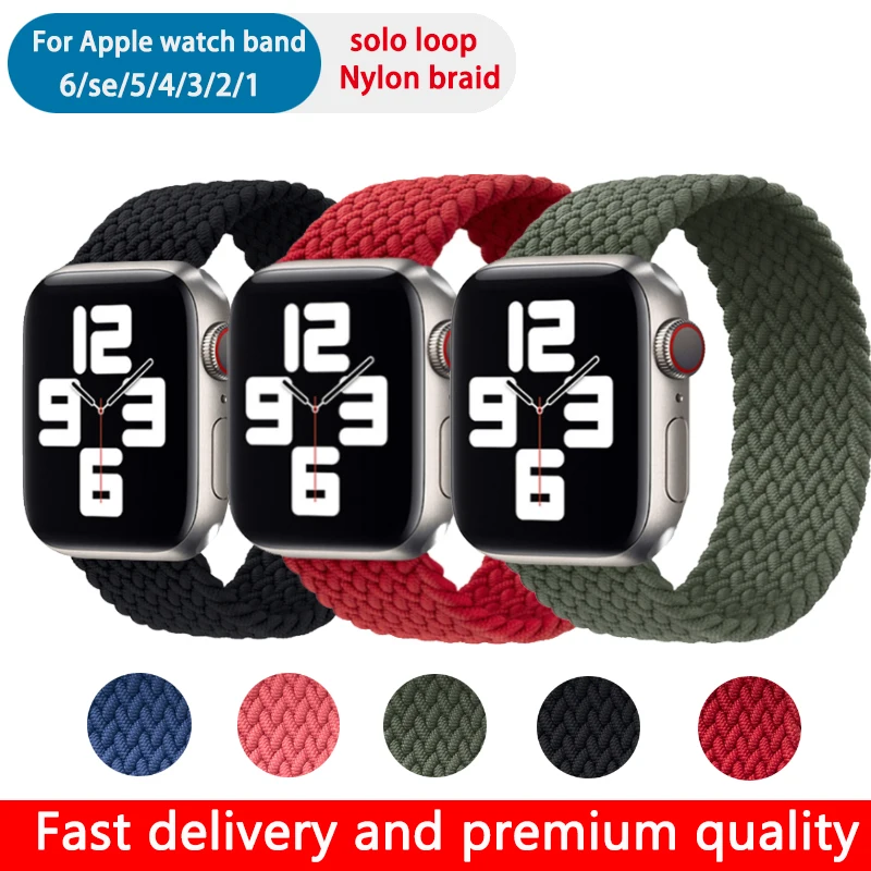 Nylon Braided strap For Apple Watch bands 6/se 5 4 38/42mm Solo Loop Elastic belt Strap Bracelet iWatch Series 6 5 4 2 1 44/40mm
Nylon Braided strap For Apple Watch bands 6/se 5 4 38/42mm Solo Loop Elastic belt Strap Bracelet iWatch Series 6 5 4 2 1 44/40mm