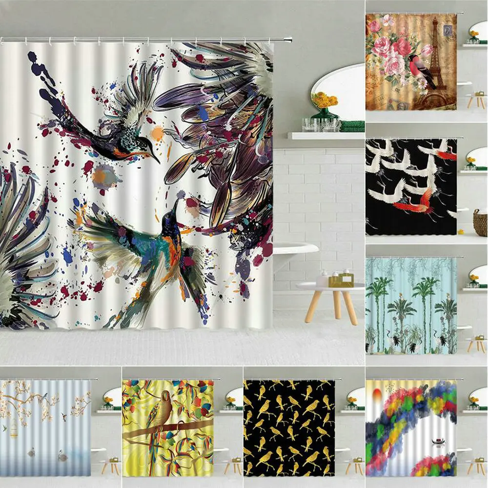 Шторы для душа, водонепроницаемые занавески с изображением Колибри, цветов, воды, пейзажа в китайском стиле, декор для ванной комнаты
Шторы для душа, водонепроницаемые занавески с изображением Колибри, цветов, воды, пейзажа в китайском стиле, декор для ванной комнаты