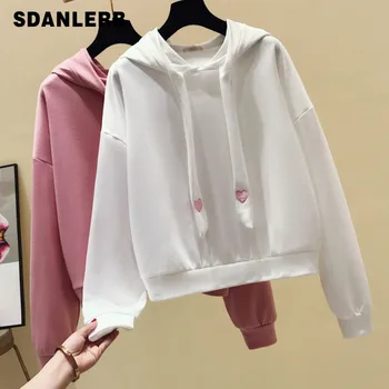 Spring Autumn Oversized Hooded Hoodie Women's New Loving Embroidery Loose Long Sleeved Thin Jacket Pull Female Student Shirts
Spring Autumn Oversized Hooded Hoodie Women's New Loving Embroidery Loose Long Sleeved Thin Jacket Pull Female Student Shirts