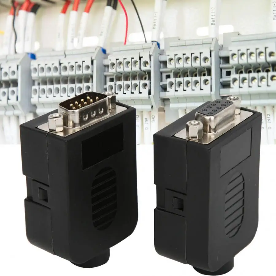 2Pcs DB9 9Pin 1A Screw Type Serial to Terminal Male Connector Adapter with Case konektor 0.2Nm High Qualtiy | Обустройство дома