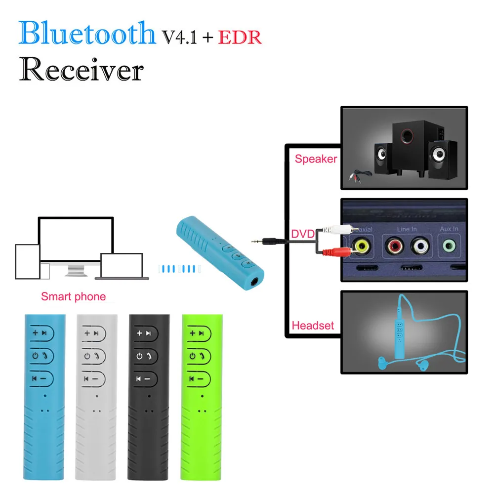 Беспроводной Bluetooth 3 5 мм аудио стерео адаптер автомобильный AUX домашний