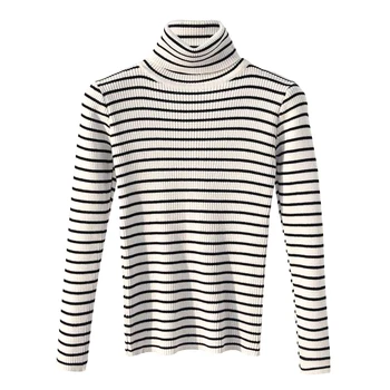 Autumn Winter High Collar Knitted Man and Women Sweater Long Sleeve Black White Striped Top Sweater Stretchy Slim Knitted Tops
Autumn Winter High Collar Knitted Man and Women Sweater Long Sleeve Black White Striped Top Sweater Stretchy Slim Knitted Tops