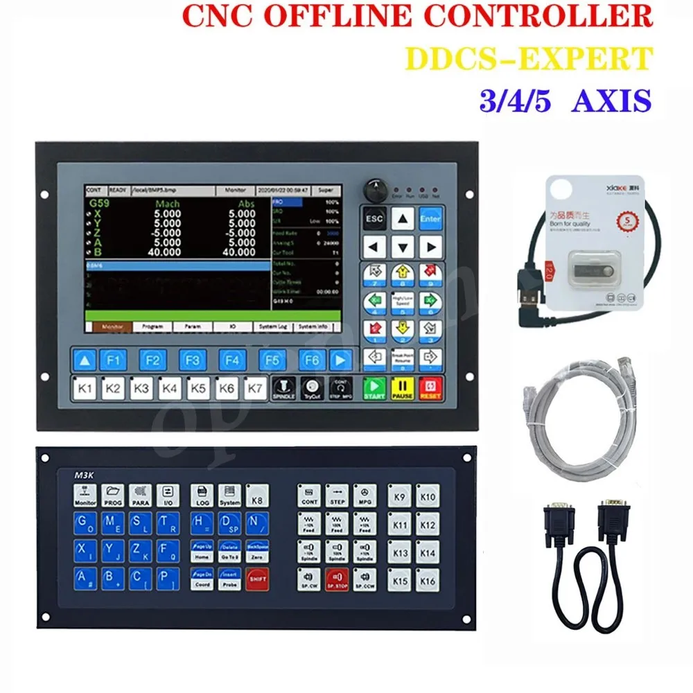 

New upgrade CNC Offline Controller DDCS-EXPERT 3/4/5 Axis 1MHz G code For CNC machining engraving + Latest Extend keyboard
